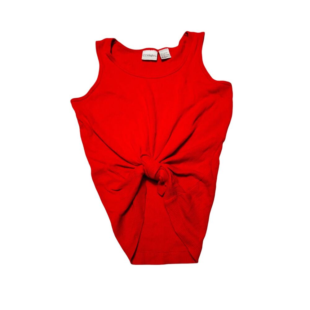 Vintage CC Hughes Red Tie Knot Tank Top Size Small